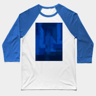 Blue Abstract Design Baseball T-Shirt